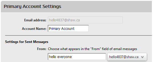 Shaw Webmail account preferences